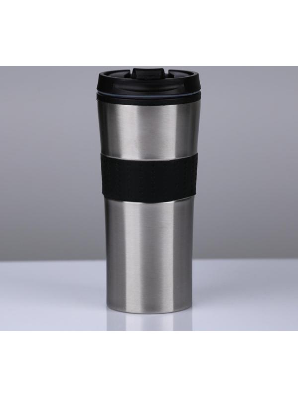 Термокружка, серия: For you,  450 мл, сохраняет тепло 2 ч, 8 х 19 см, хром