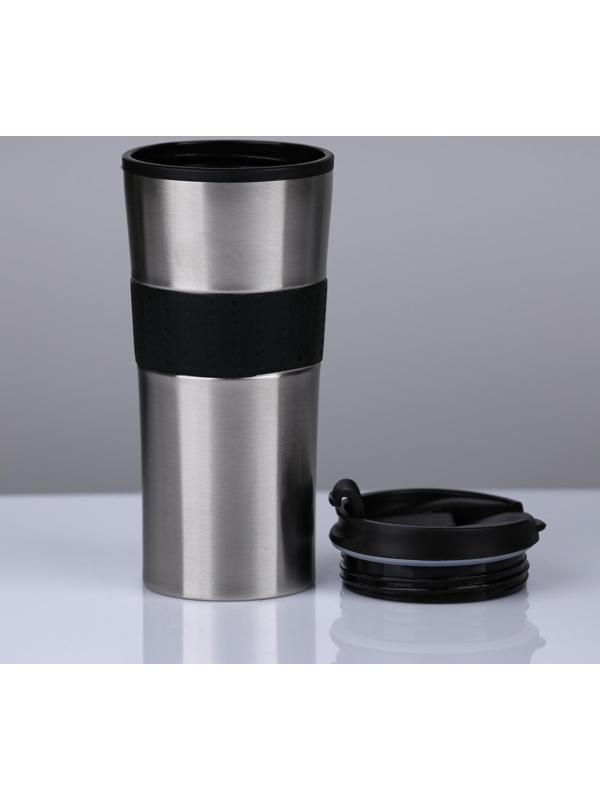 Термокружка, серия: For you,  450 мл, сохраняет тепло 2 ч, 8 х 19 см, хром