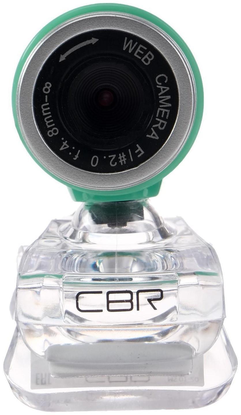Веб-камера CBR CW 830M Green, 0.3 МП, 640х480, USB 2.0, микрофон, зеленая