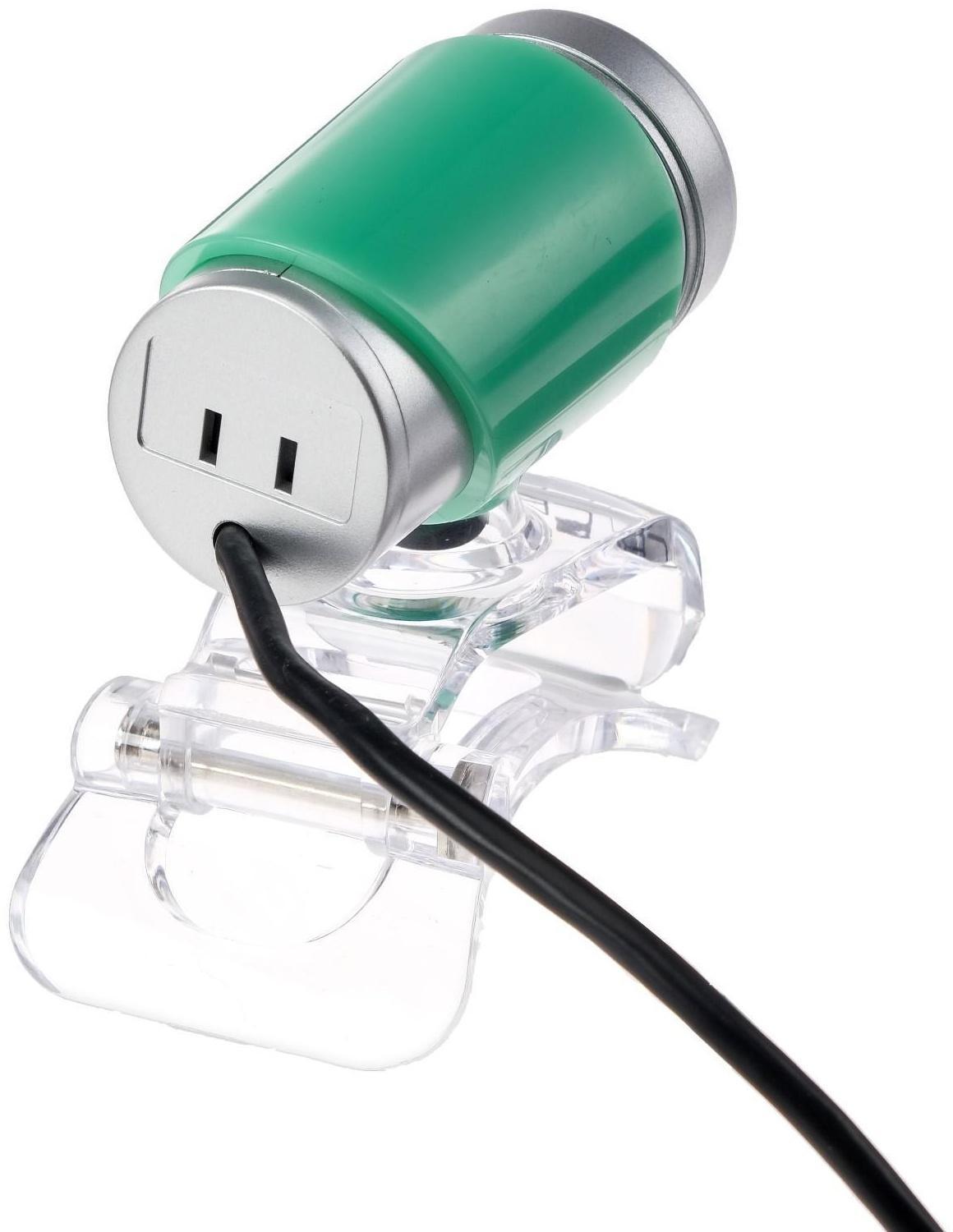 Веб-камера CBR CW 830M Green, 0.3 МП, 640х480, USB 2.0, микрофон, зеленая