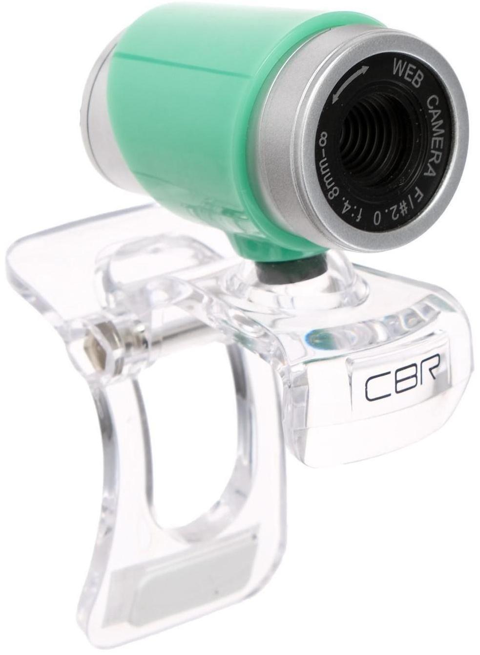Веб-камера CBR CW 830M Green, 0.3 МП, 640х480, USB 2.0, микрофон, зеленая