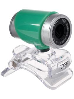 Веб-камера CBR CW 830M Green, 0.3 МП, 640х480, USB 2.0, микрофон, зеленая