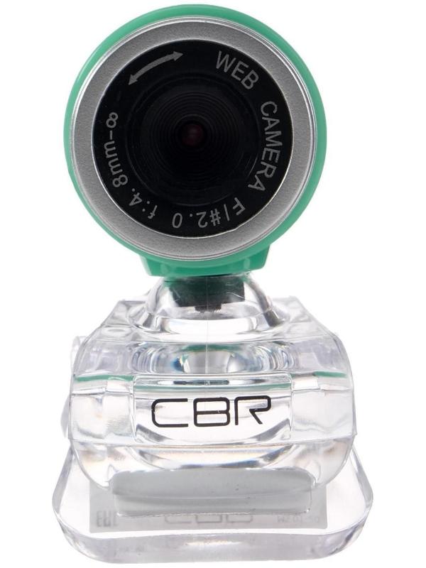 Веб-камера CBR CW 830M Green, 0.3 МП, 640х480, USB 2.0, микрофон, зеленая