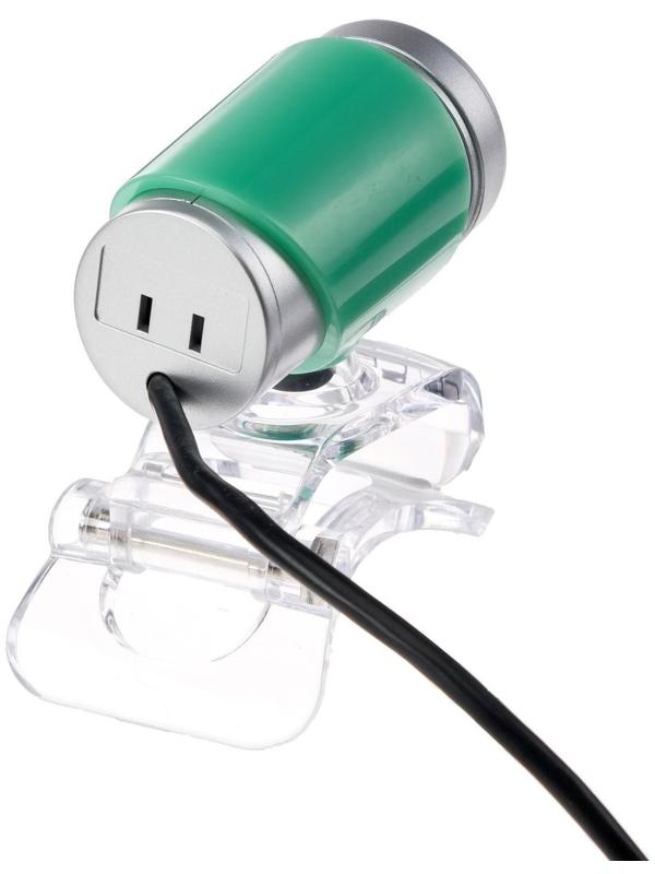 Веб-камера CBR CW 830M Green, 0.3 МП, 640х480, USB 2.0, микрофон, зеленая