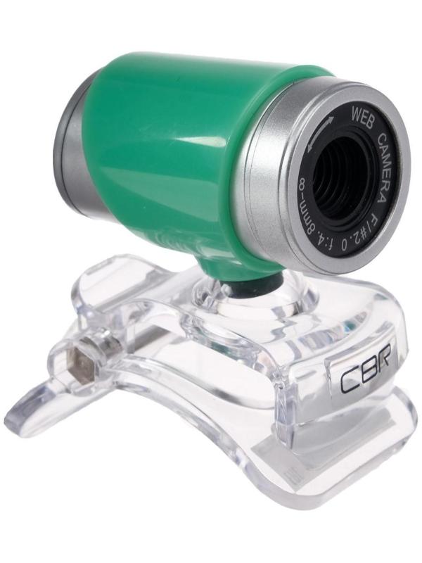 Веб-камера CBR CW 830M Green, 0.3 МП, 640х480, USB 2.0, микрофон, зеленая