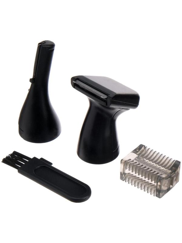 Триммер для волос Sakura SA-5522BK, 4 насадки, 1хАА, чёрный/серебристый