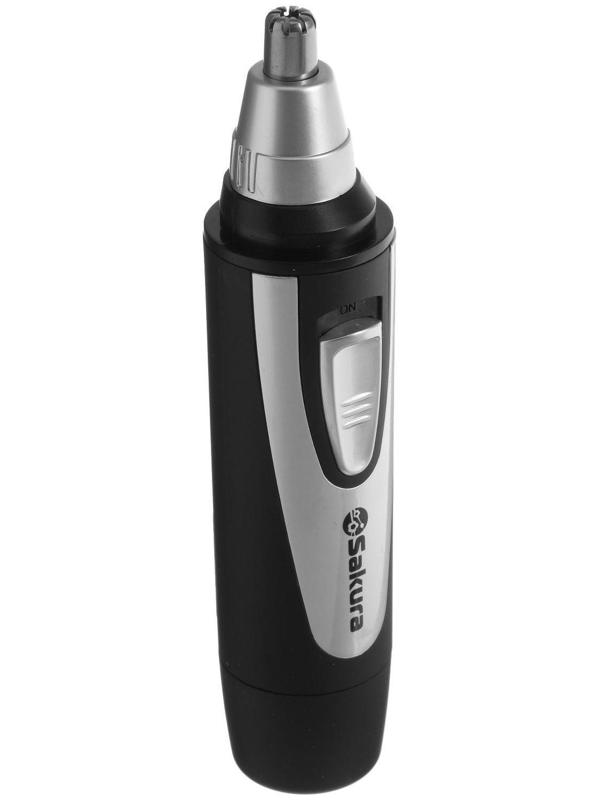 Триммер для волос Sakura SA-5522BK, 4 насадки, 1хАА, чёрный/серебристый