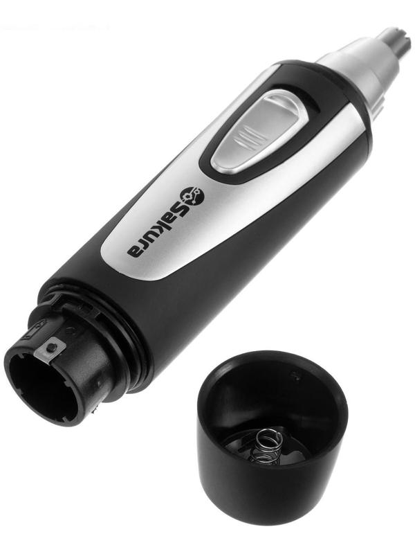 Триммер для волос Sakura SA-5522BK, 4 насадки, 1хАА, чёрный/серебристый