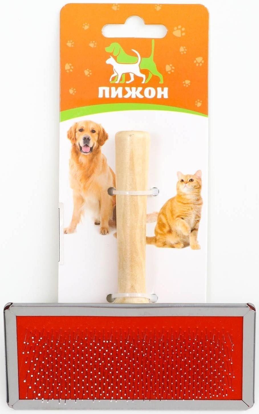 Пуходерка Wood большая с каплями, 12 х 13 см, деревянная ручка