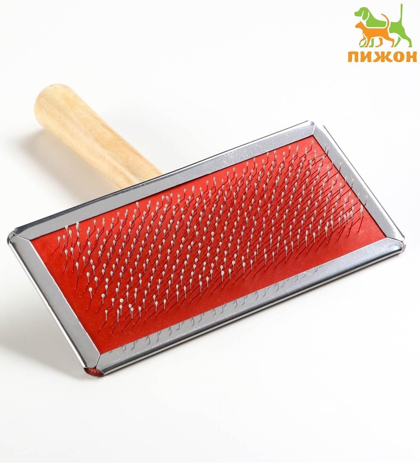 Пуходерка Wood большая с каплями, 12 х 13 см, деревянная ручка