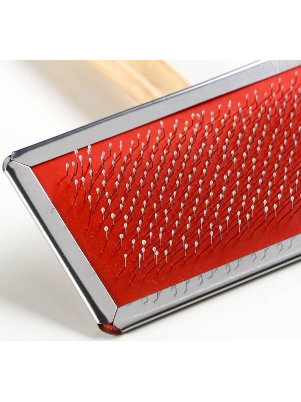 Пуходерка Wood большая с каплями, 12 х 13 см, деревянная ручка