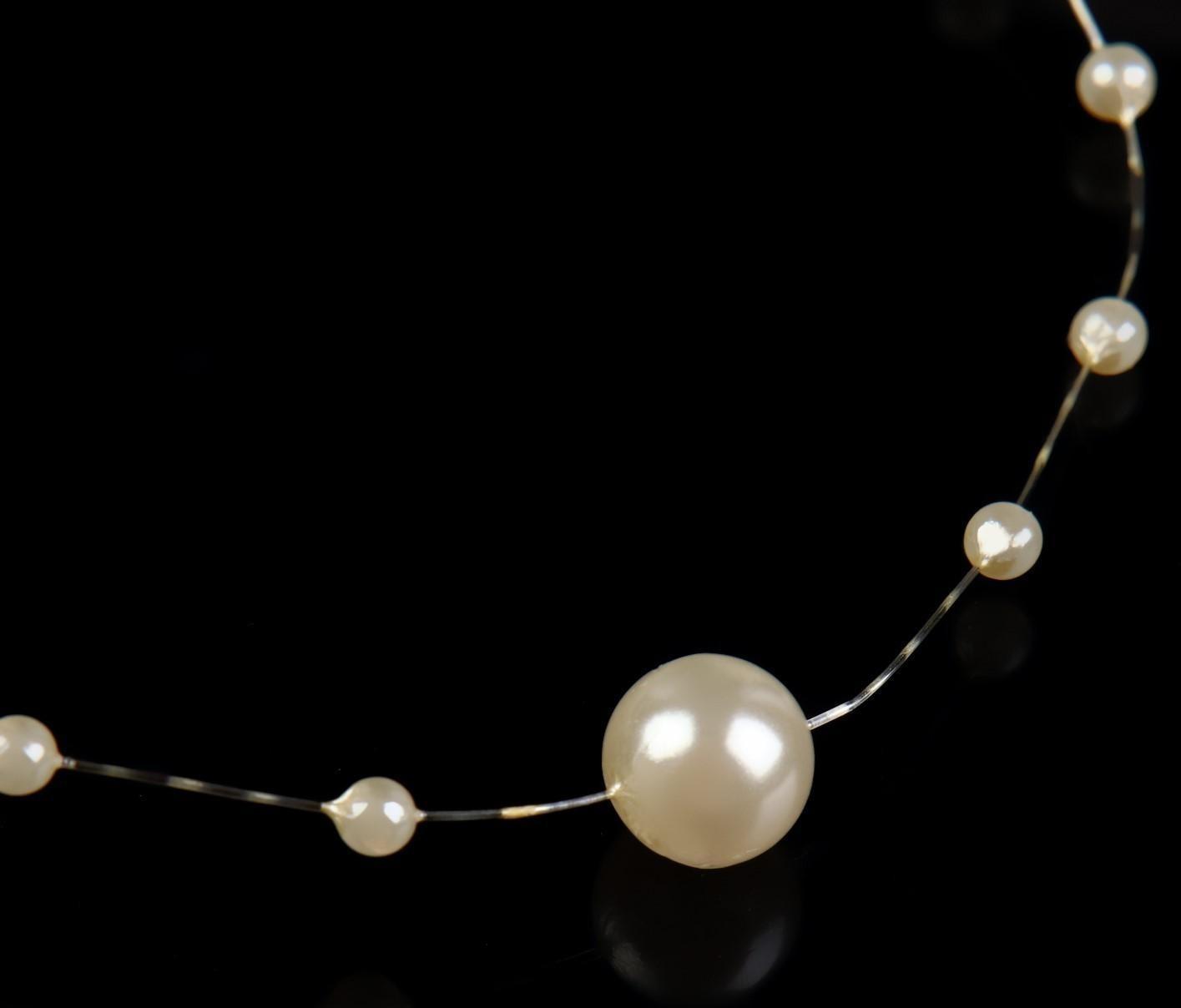 Жемчуг на леске, 3/8 мм, 9 ± 0,5 м, цвет молочный