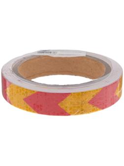 Светоотражающая лента, самоклеящаяся, красно-желтая, 2 см х 8 м