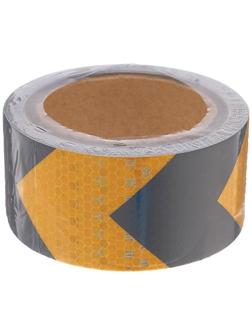 Светоотражающая лента, самоклеящаяся, черно-желтая, 5 см х 5 м