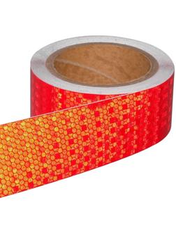 Светоотражающая лента, самоклеящаяся, красная, 5 см х 10 м