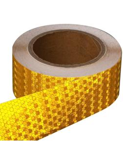 Светоотражающая лента, самоклеящаяся, желтая, 5 см х 15 м