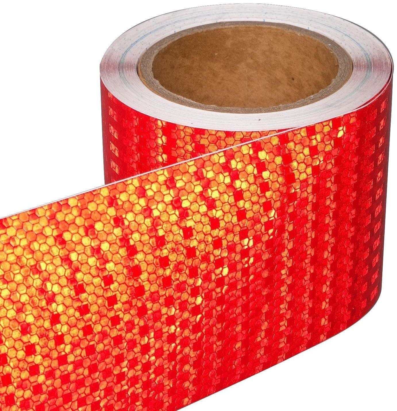 Светоотражающая лента, самоклеящаяся, красная, 10 см х 5 м