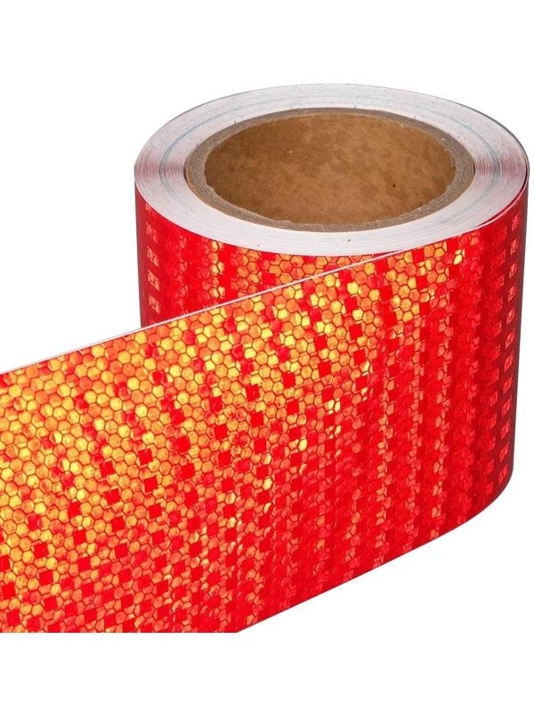 Светоотражающая лента, самоклеящаяся, красная, 10 см х 5 м
