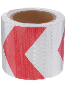 Светоотражающая лента, самоклеящаяся, красно-белая, 10 см х 15 м