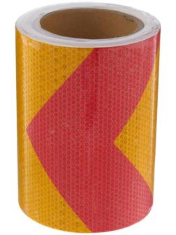 Светоотражающая лента, самоклеящаяся, красно-желтая, 15 см х 10 м