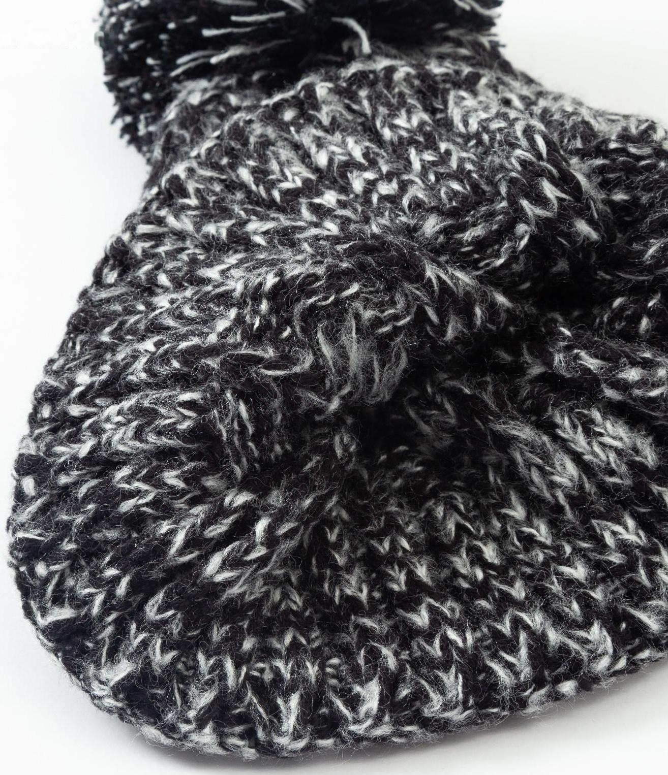 Шапка женская MINAKU с помпоном и подворотом, размер 54-56, цвет черный