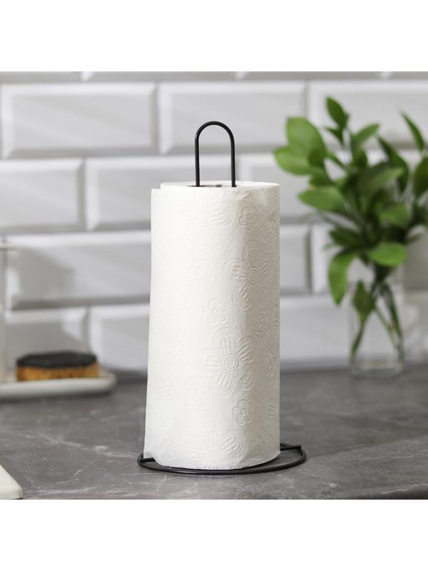 Подставка под бумажные полотенца Доляна, 27×13,5×13,5 см, цвет чёрный