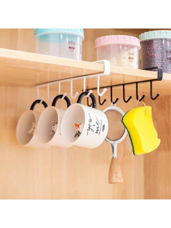Держатель кухонный подвесной на 6 предметов, 1,5×26×7 см, цвет чёрный