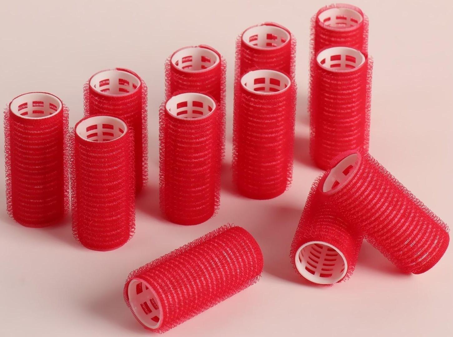 Бигуди «Липучка», d = 2,2 см, в косметичке, 12 шт, цвет МИКС