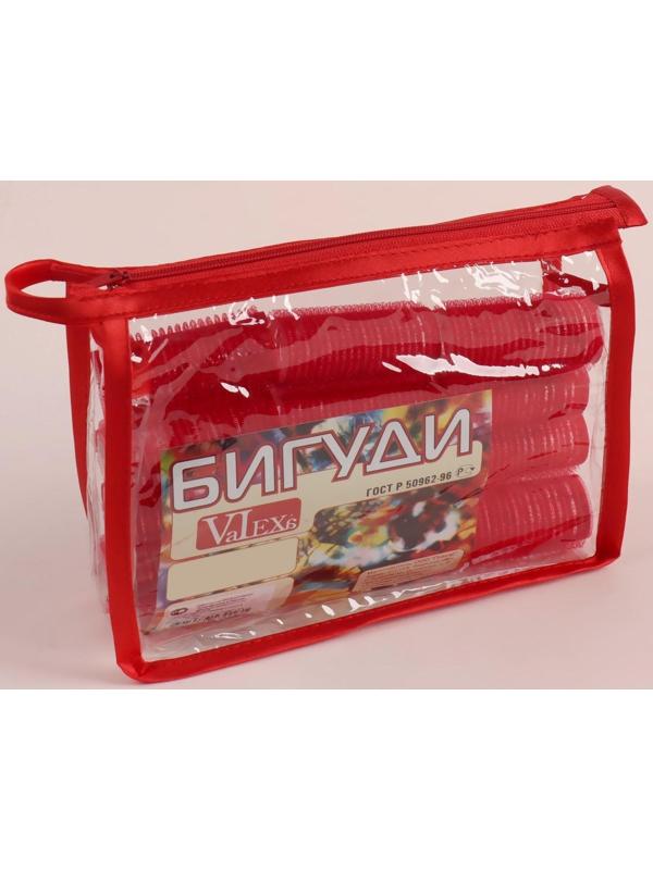 Бигуди «Липучка», d = 2,2 см, в косметичке, 12 шт, цвет МИКС