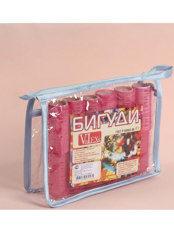 Бигуди «Липучка», d = 2,2 см, в косметичке, 12 шт, цвет МИКС