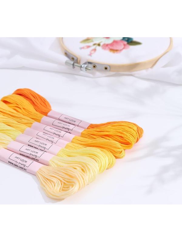 Набор ниток мулине, 8 ± 1 м, 7 шт, цвет жёлтый спектр