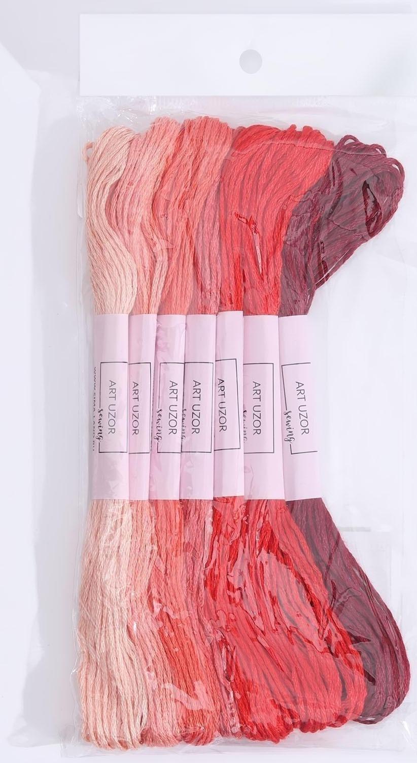 Набор ниток мулине, 8 ± 1 м, 7 шт, цвет красный спектр