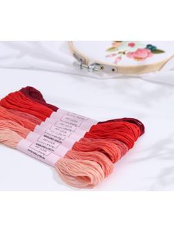 Набор ниток мулине, 8 ± 1 м, 7 шт, цвет красный спектр
