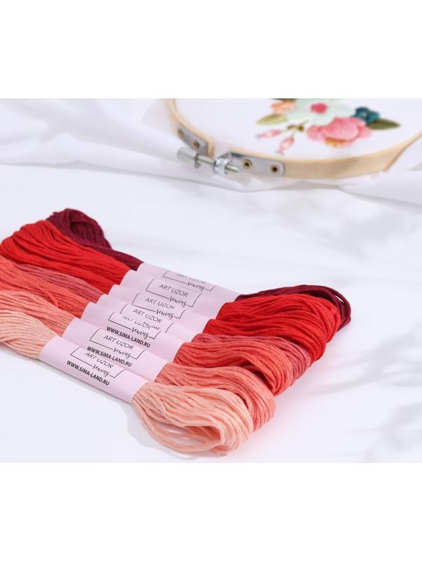 Набор ниток мулине, 8 ± 1 м, 7 шт, цвет красный спектр