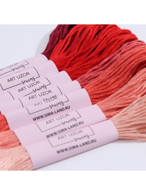 Набор ниток мулине, 8 ± 1 м, 7 шт, цвет красный спектр