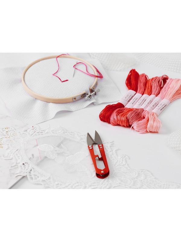 Набор ниток мулине, 8 ± 1 м, 7 шт, цвет розовый спектр