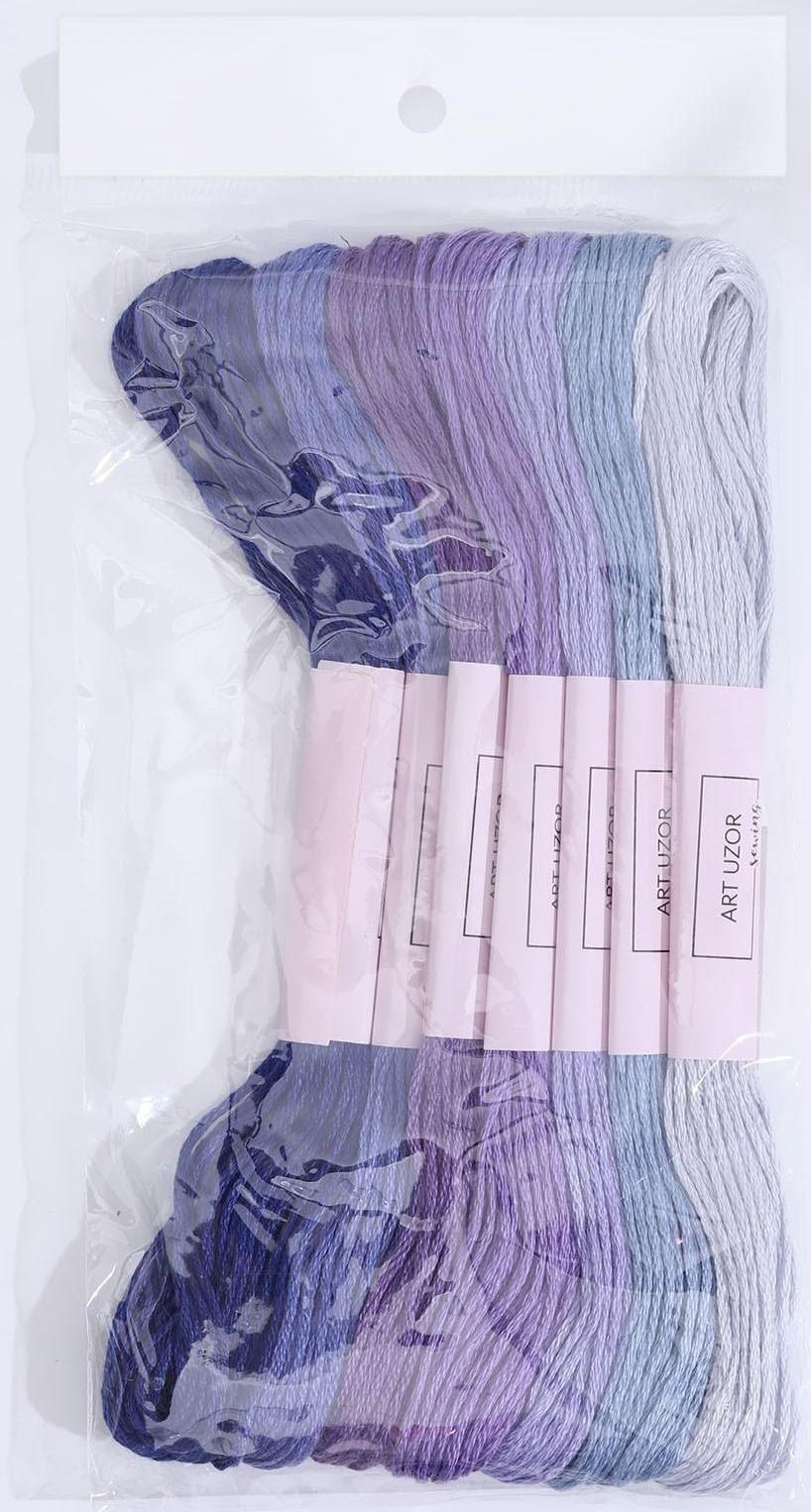 Набор ниток мулине, 8 ± 1 м, 7 шт, цвет фиолетовый спектр