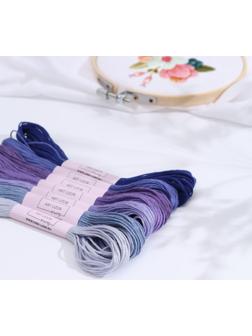 Набор ниток мулине, 8 ± 1 м, 7 шт, цвет фиолетовый спектр