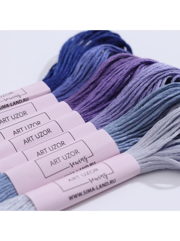 Набор ниток мулине, 8 ± 1 м, 7 шт, цвет фиолетовый спектр