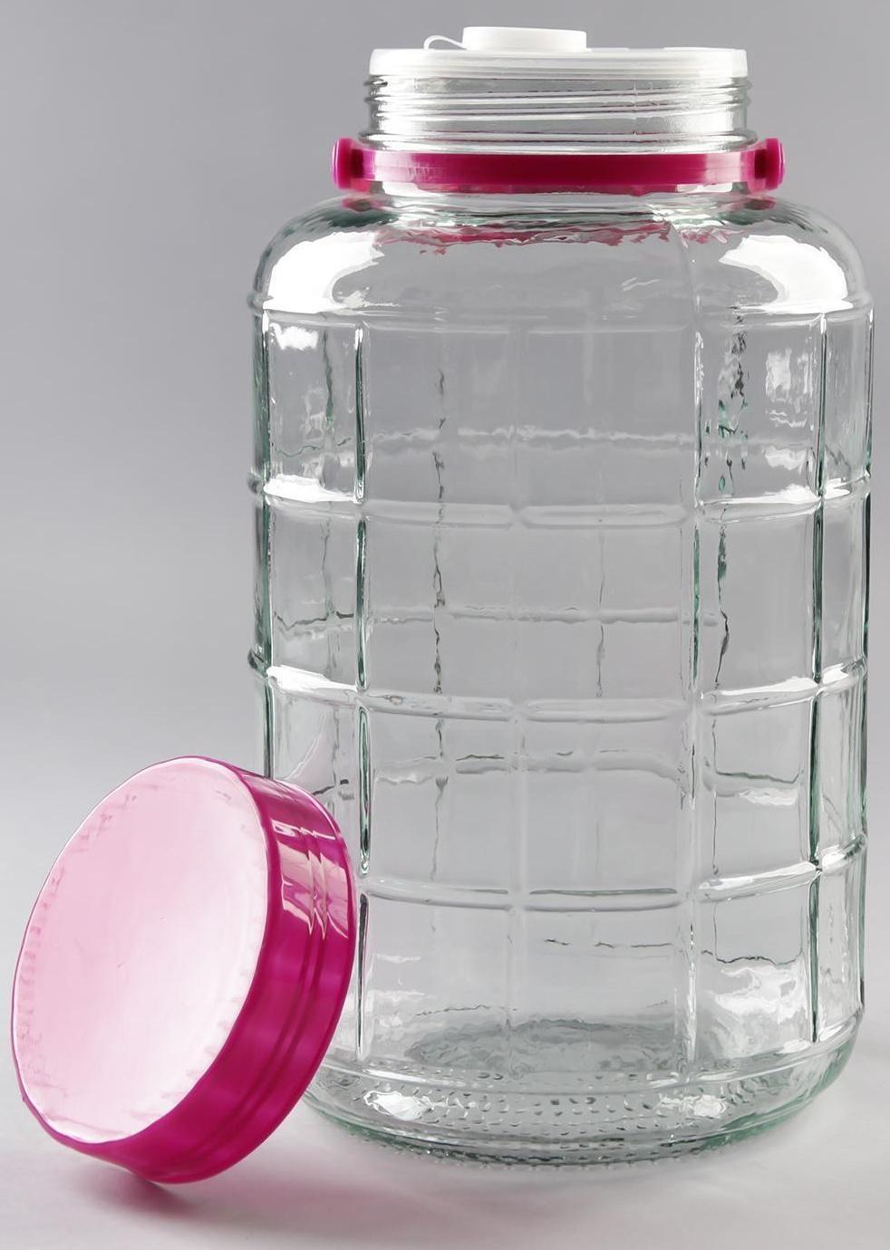 Банка стеклянная с ручкой, 8 л