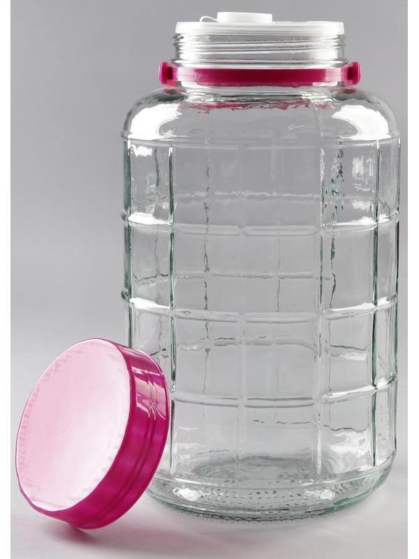 Банка стеклянная с ручкой, 8 л