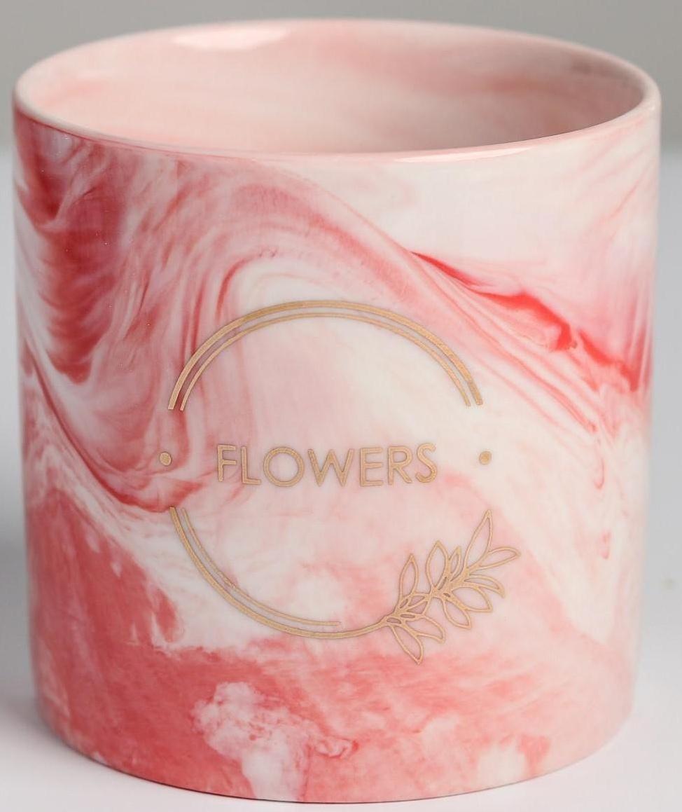 Кашпо для цветов с тиснением «Цветы», 10 х 10 см