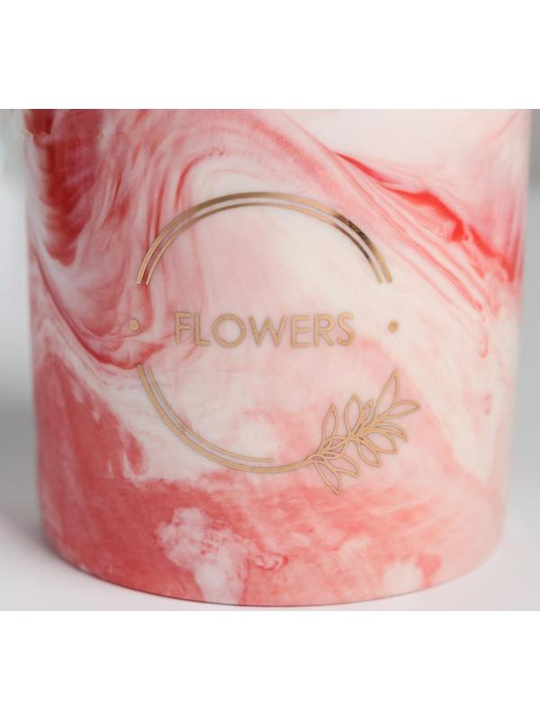 Кашпо для цветов с тиснением «Цветы», 10 х 10 см