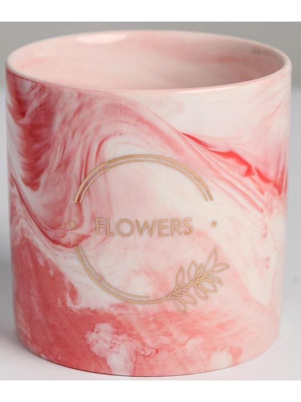 Кашпо для цветов с тиснением «Цветы», 10 х 10 см