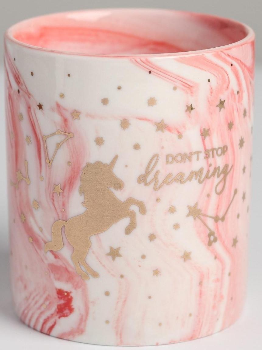 Керамическое кашпо с тиснением «Единорог», 8 х 9,5 см