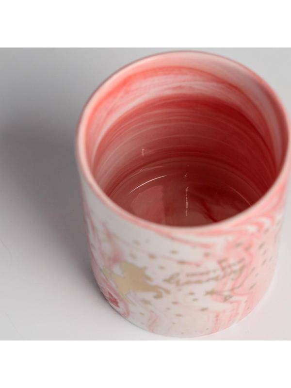 Керамическое кашпо с тиснением «Единорог», 8 х 9,5 см