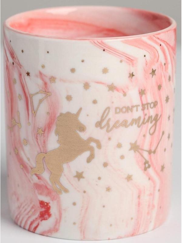 Керамическое кашпо с тиснением «Единорог», 8 х 9,5 см