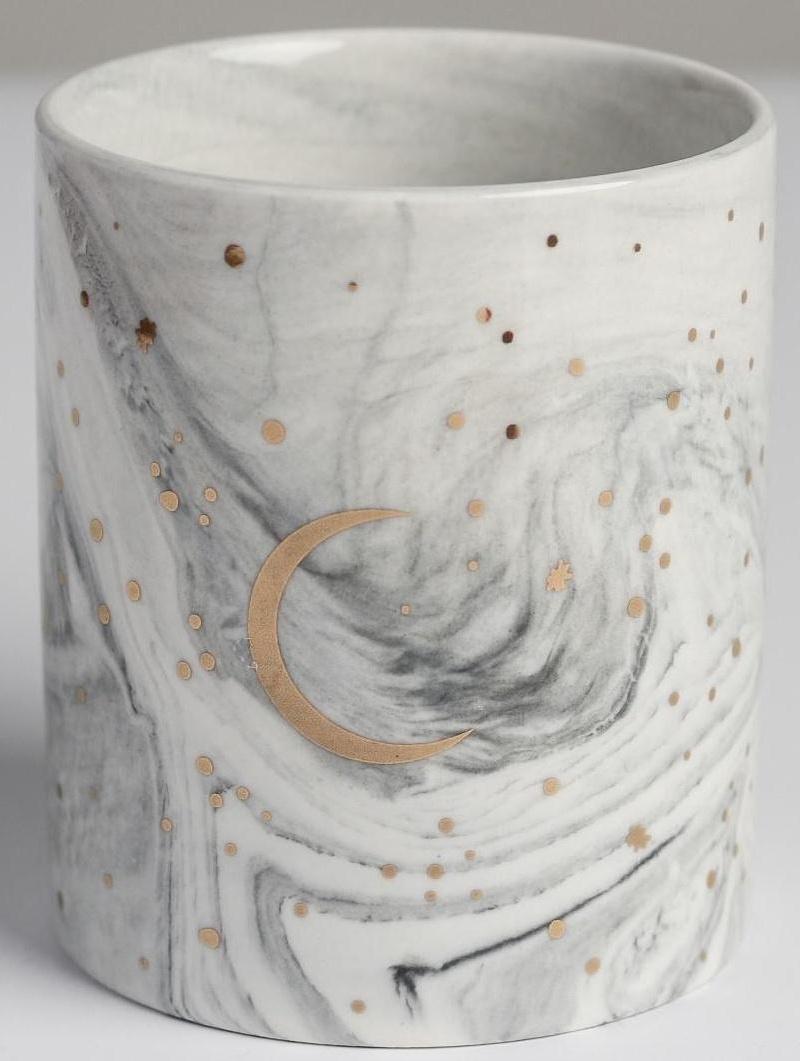 Керамическое кашпо с тиснением «Луна», 8 х 9,5 см