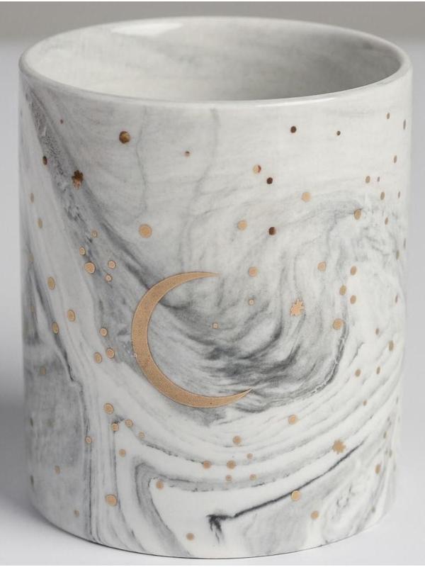 Керамическое кашпо с тиснением «Луна», 8 х 9,5 см