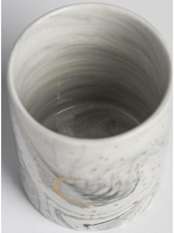 Керамическое кашпо с тиснением «Луна», 8 х 9,5 см